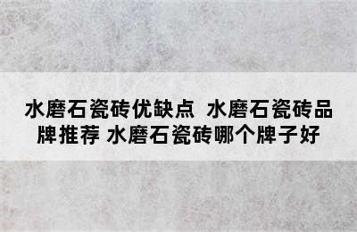 水磨石瓷砖优缺点  水磨石瓷砖品牌推荐 水磨石瓷砖哪个牌子好